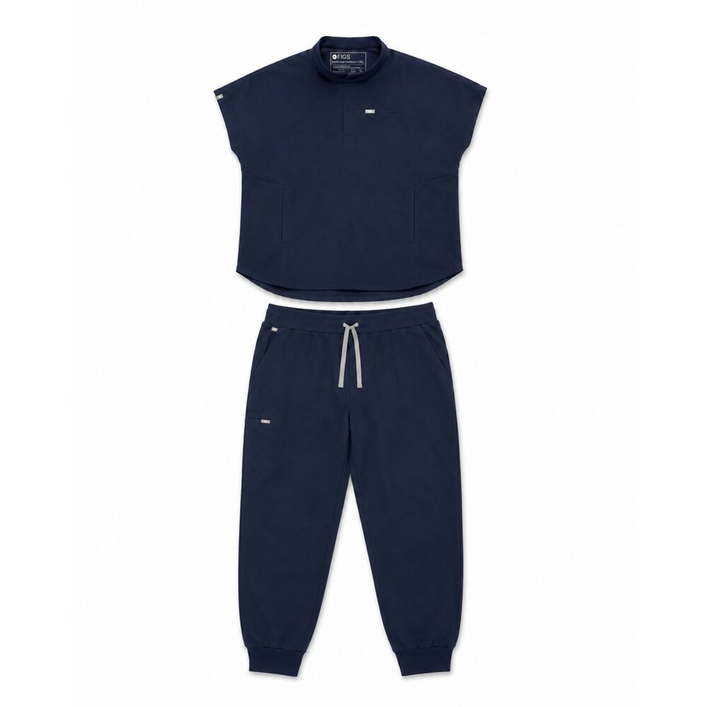 FIGS Scrub Set Womens 2XL Navy Blue Technical Top Zamora Jogger Pants